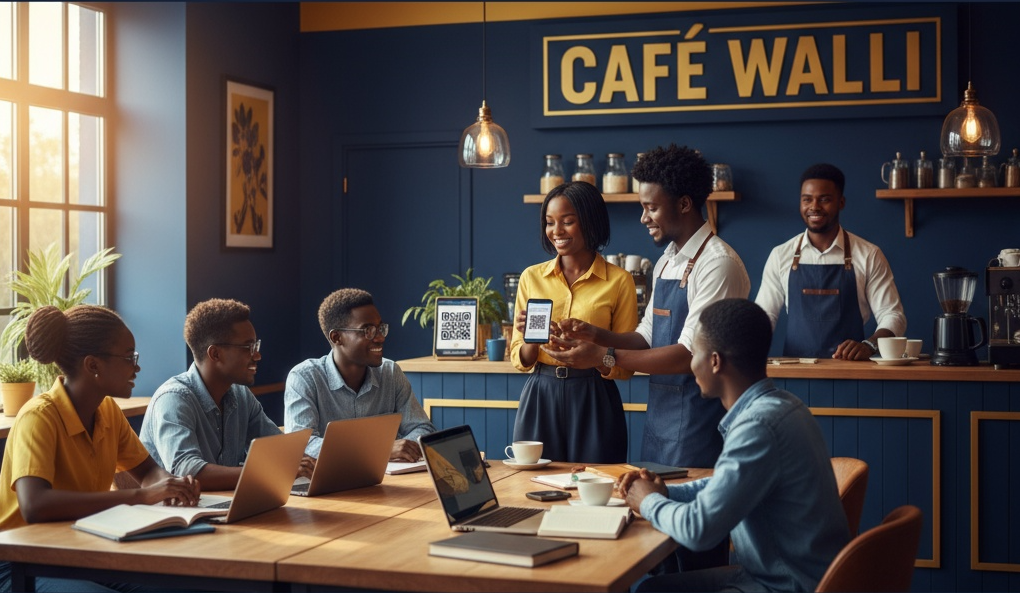 Scène communautaire – marché ou campus